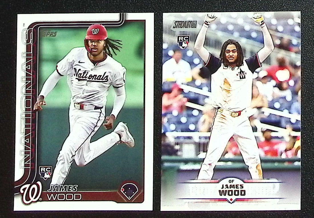 Lot of 2 James Wood Rookie Cards. Topps Series 1 #181 & Topps Stadium Club #175: Topps Baseball MLB Trading & Sports Cards, Sports Cards for Sale Near Me, World Series & Hall of Fame Players Memorabilia, Refractors, X-Fractors, Numbered, SP, SSP, Valuable Auction Memorabilia Lots 