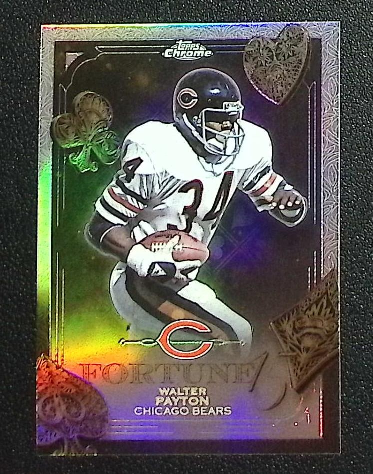 Walter Payton Fortune 15 Refractor 2025 Topps Chrome #F15-34 Chicago Bears: Topps Football NFL Trading Sports Cards, Sports Cards for Sale Near Me, Super Bowl & Hall of Fame Player Cards, Resurgence, Composite, SP, SSP, Valuable Auction Memorabilia Lots For Sale On Line