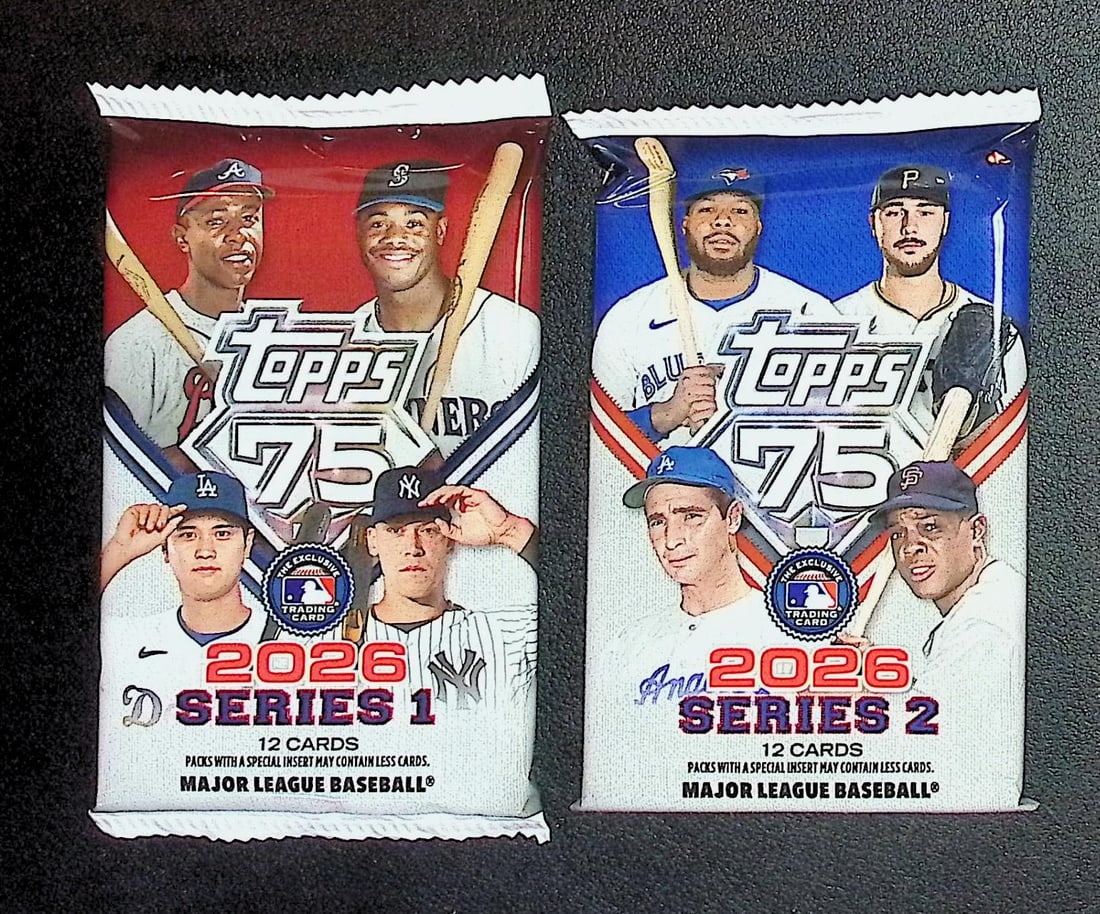 2 COUNT: 2026 Topps Series 1 & 2 Baseball 75th Anniversary BLASTER BOX PACKS (1 of 1)