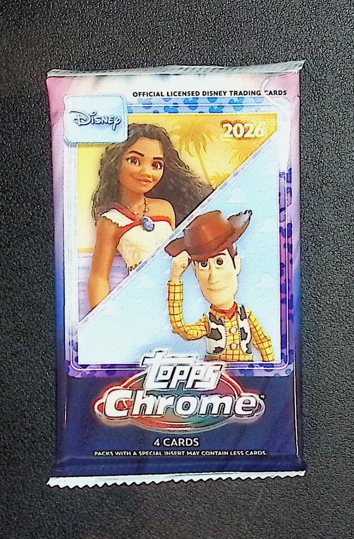 2026 Topps Disney Chrome Blaster Box Pack: Disney Topps Trading Cards of Movies & Television Shows, Refractors, Ray Waves, Numbered Rare Cards. Darth Vader, Luke Skywalker, Princess Leia, Mandalorian, Yoda, Grogu, Han Solo, Rebellion, Imperial