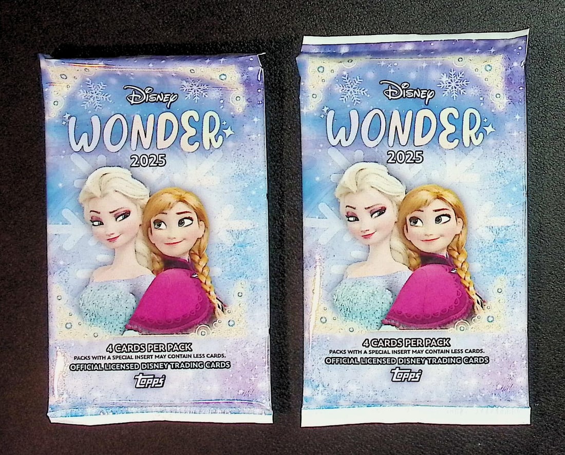 2 COUNT: 2025 Topps Disney Wonder Mega Box Packs: Disney Topps Trading Cards of Movies & Television Shows, Refractors, Ray Waves, Numbered Rare Cards. Darth Vader, Luke Skywalker, Princess Leia, Mandalorian, Yoda, Grogu, Han Solo, Rebellion, Imperial