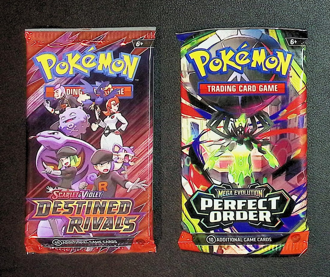 2 COUNT: 1 - Pokemon Destined Rivals & 1 - Perfect Order Booster Packs: Pokemon Trading Card Game Cards, Charizard, Pikachu, Mewto, EX, Referse Holo, Holo Rare Cards, Secret Rare Cards, Full Art Cards, Evee, 3 Stars Ultra Rare Cards, Double Rare, Illustration Rare, Specia