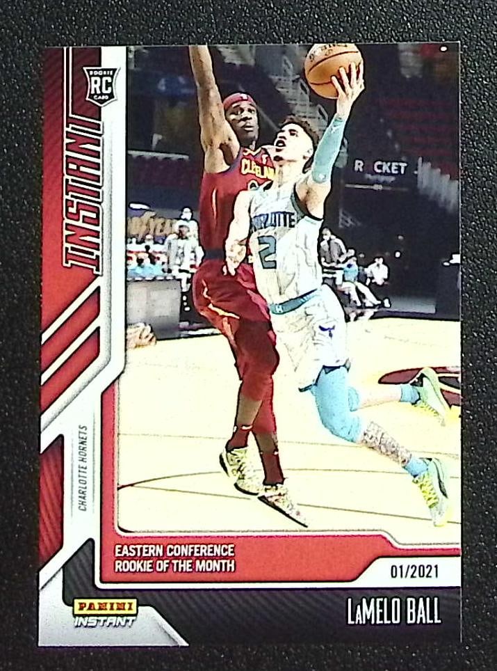 LaMelo Ball Rookie Card /1667 2020-21 Panini Instant #65 Hornets, Timberwolves: Panini Select, Prizm, Mosaic, Contenders, Revolution, Phoenix, NBA Hoops, Rookie NFL Sports Trading Cards, Silver, SP, SSP, Wave Prizms, Numbered Cards, Basketball sports Cards for Sale Near Me, NBA C