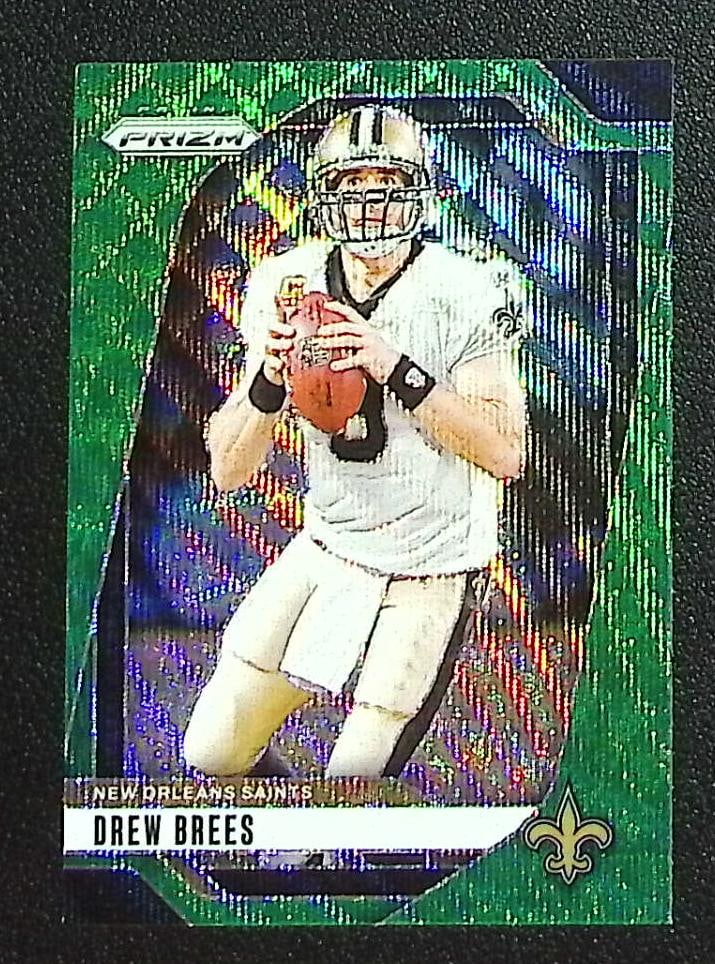 Drew Brees Green Wave Prizm 2025 Panini Prizm #209 New Orleans Saints: Panini Select, Prizm, Mosaic, Contenders, Zenith, Phoenix, Illusions, Absolute, Rookie NFL Sports Trading Cards, SP, SSP, Cards, Football Cards for Sale Near Me, Superbowl & Hall of Fame Player Cards,