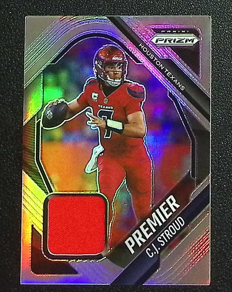 Cj Stroud Silver Prizm Patch 2025 Panini Prizm #PJY-CJS Houston Texans: Panini Select, Prizm, Mosaic, Contenders, Zenith, Phoenix, Illusions, Absolute, Rookie NFL Sports Trading Cards, SP, SSP, Cards, Football Cards for Sale Near Me, Superbowl & Hall of Fame Player Cards,