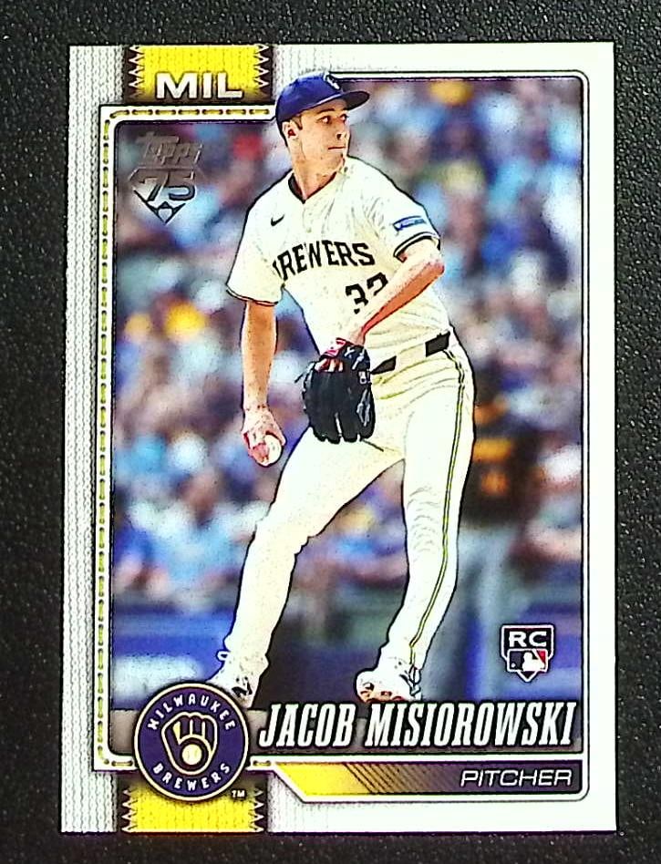 Jacob Misiorowksi Rookie Card 2026 Topps #10 Milwaukee Brewers: Topps Baseball MLB Trading & Sports Cards, Sports Cards for Sale Near Me, World Series & Hall of Fame Players Memorabilia, Refractors, X-Fractors, Numbered, SP, SSP, Valuable Auction Memorabilia Lots 