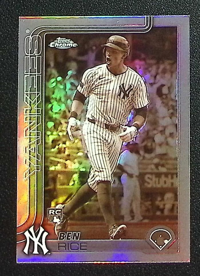 Ben Rice Rookie Card Sepia Refractor 2025 Topps Chrome #139 New York Yankees: Topps Baseball MLB Trading & Sports Cards, Sports Cards for Sale Near Me, World Series & Hall of Fame Players Memorabilia, Refractors, X-Fractors, Numbered, SP, SSP, Valuable Auction Memorabilia Lots 