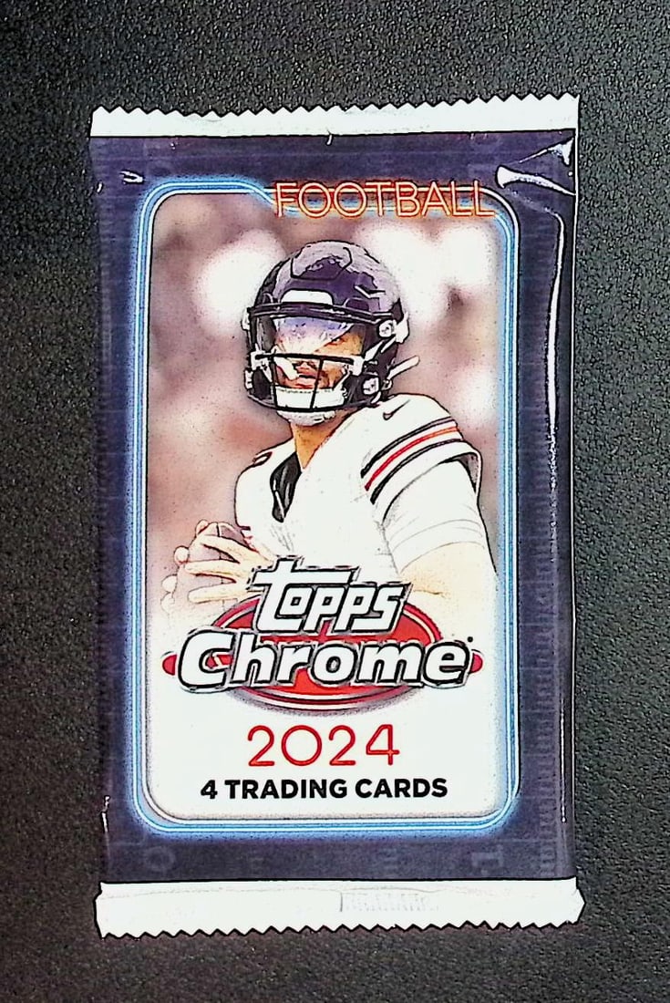 2024 Topps Chrome Football Cards BLASTER Box Pack Drake Maye, Jayden Daniels Rookie Card (1 of 1)