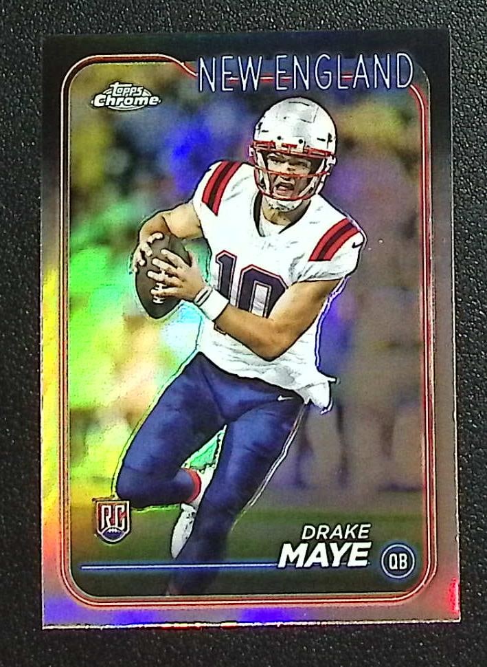 Drake Maye Rookie Card Refractor 2024 Topps Chrome #203 New England Patriots (1 of 2)
