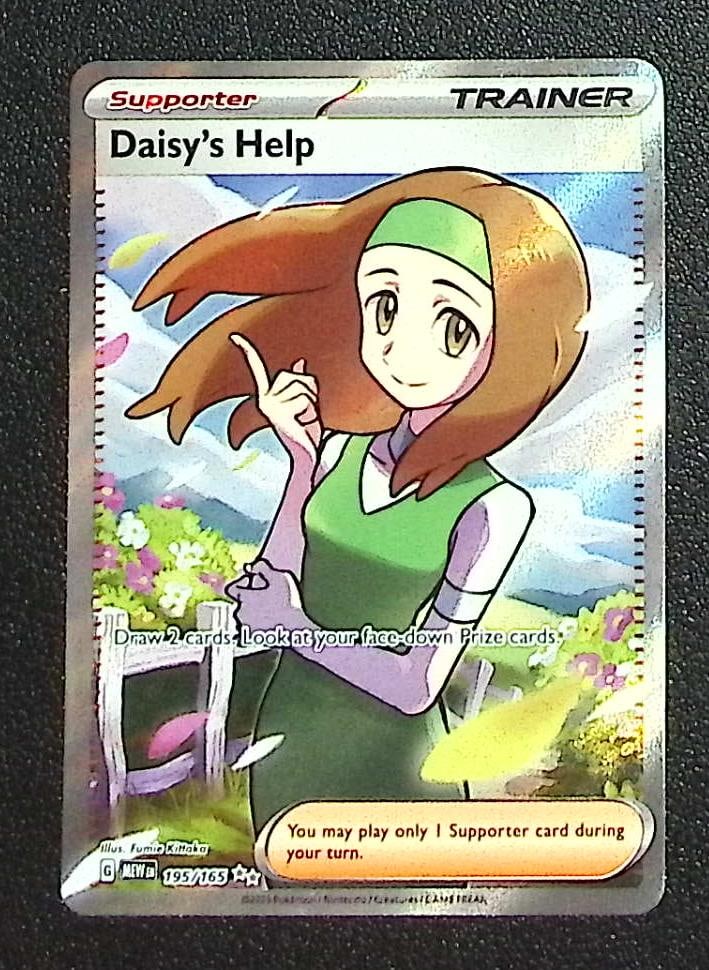Pokemon Scarlet & Violet 151 Daisy's Help Ultra Rare #195: Pokemon Trading Card Game Cards, Charizard, Pikachu, Mewtwo, Reverse Holo, Holo Rare, Secret Rare Cards, Full Art Cards, Eevee, Ultra Rare Card, Illustration Rare, Special Illustration Rare SIR
