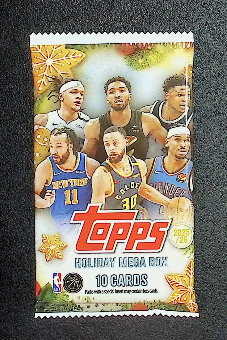 2025-26 Topps Basketball Card HOLIDAY MEGA BOX PACK - RC'S: Cooper Flagg, Kon Kneuppel, VJ Edgecombe (1 of 1)