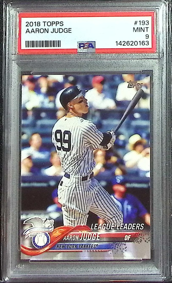 Aaron Judge League Leaders 2018 Topps #193 PSA 9 New York Yankees (1 of 2)