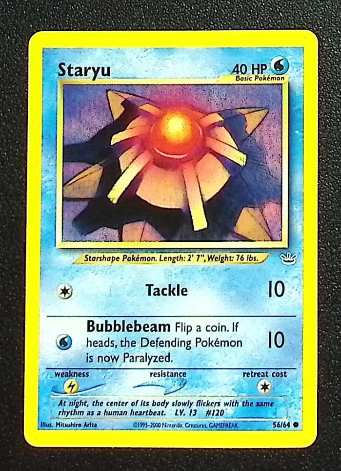 Pokemon Neo Revelation Staryu #56: Pokemon Trading Card Game Cards, Charizard, Pikachu, Mewtwo, Reverse Holo, Holo Rare, Secret Rare Cards, Full Art Cards, Eevee, Ultra Rare Card, Illustration Rare, Special Illustration Rare SIR