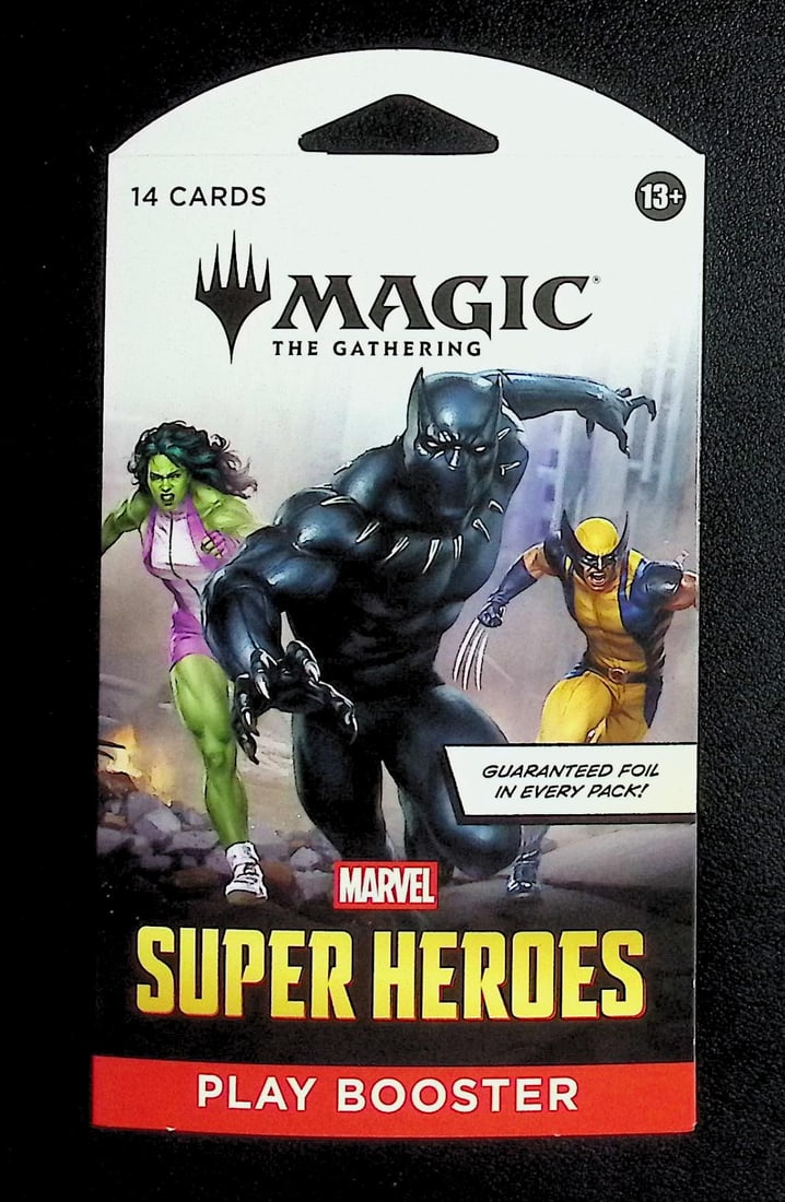 Marvel Super Heroes Magic the Gathering Play Booster Pack - Guaranteed foil in every pack. (1 of 2)