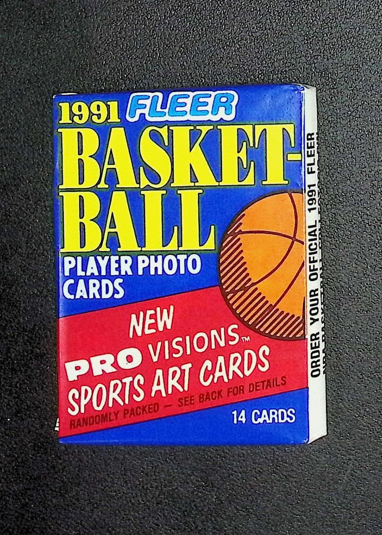 1991 Fleer Series 1 Vintage Basketball Cards Retail Box Pack New Factory Sealed: Vintage Valuable Basketeball NBA Trading & Sports Cards Sold On Line, Michael Jordan, Chicago Bulls, Magic Johnson, Larry Bird, Old Sports Cards for Sale Near Me, Auction Lots Sold On Line
