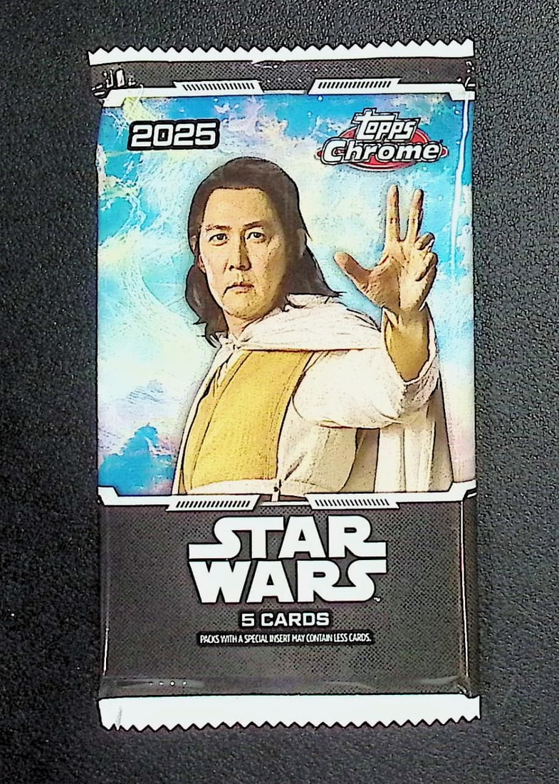 2025 Star Wars Topps Chrome Super Box Pack: Disney Topps Trading Cards of Movies & Television Shows, Refractors, Ray Waves, Numbered Rare Cards. Darth Vader, Luke Skywalker, Princess Leia, Mandalorian, Yoda, Grogu, Han Solo, Rebellion, Imperial