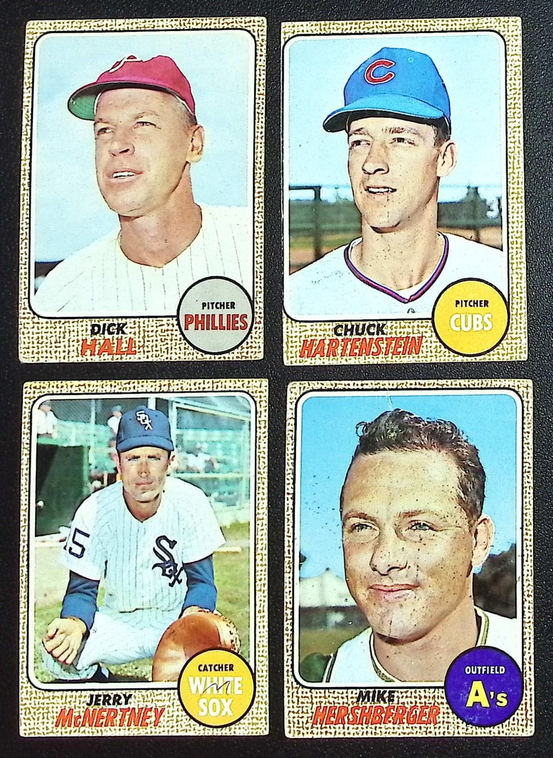 Lot of 4 1968 Topps Vintage Baseball Cards. All Different, See Pictures for Cards/Condition (1 of 2)