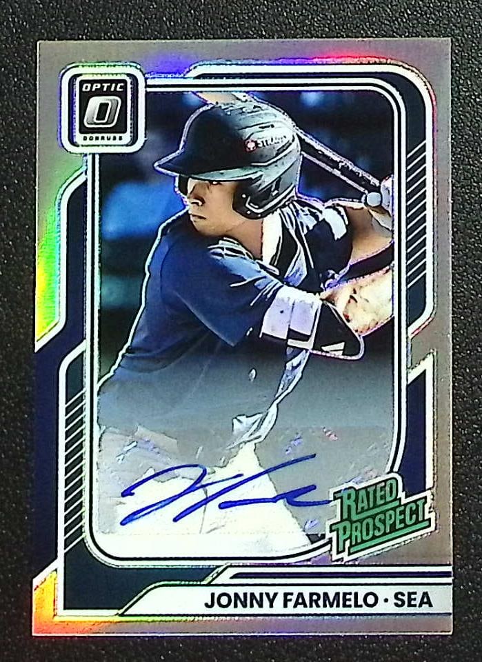 Jonny Farmelo Rated Prospect Holo Prizm Auto 2026 Donruss #131 Seattle Mariners: Donruss Baseball MLB Trading & Sports Cards, Sports Cards for Sale Near Me, Prizm, Mosaic, Select, SP, SSP, Auction Memorabilia Lots for Sale On Line, World Series & Hall of Fame Players, Diamond King