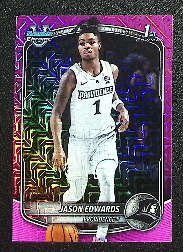 Jason Edwards 1st Bowman Pink Mojo /199 2025-26 Bowman Chrome #BCP-16 (1 of 2)