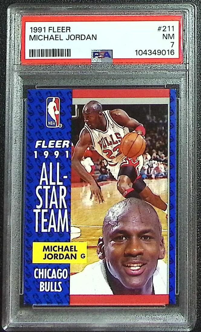 Michael Jordan 1991-92 Fleer #211 PSA 7 Chicago Bulls (1 of 2)