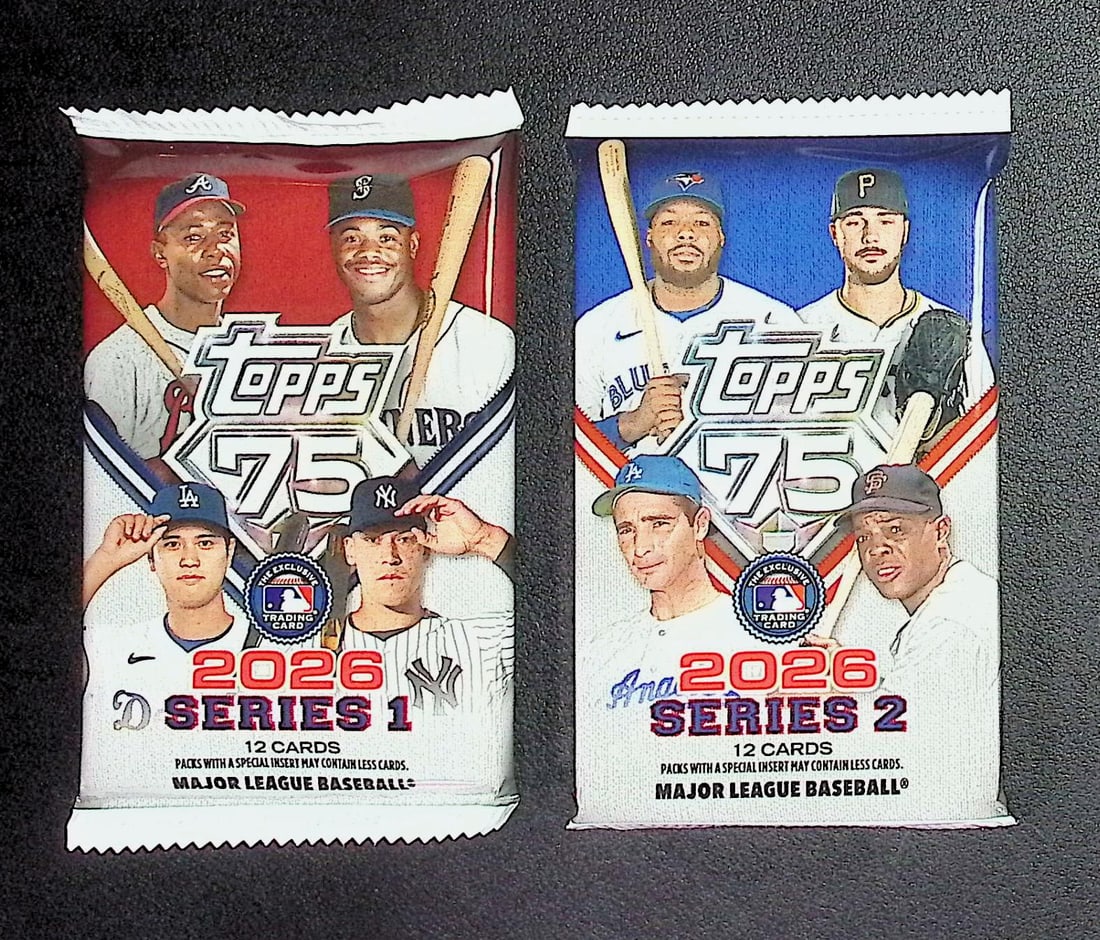 2 COUNT: 2026 Topps Series 1 & 2 Baseball 75th Anniversary BLASTER BOX PACKS (1 of 1)