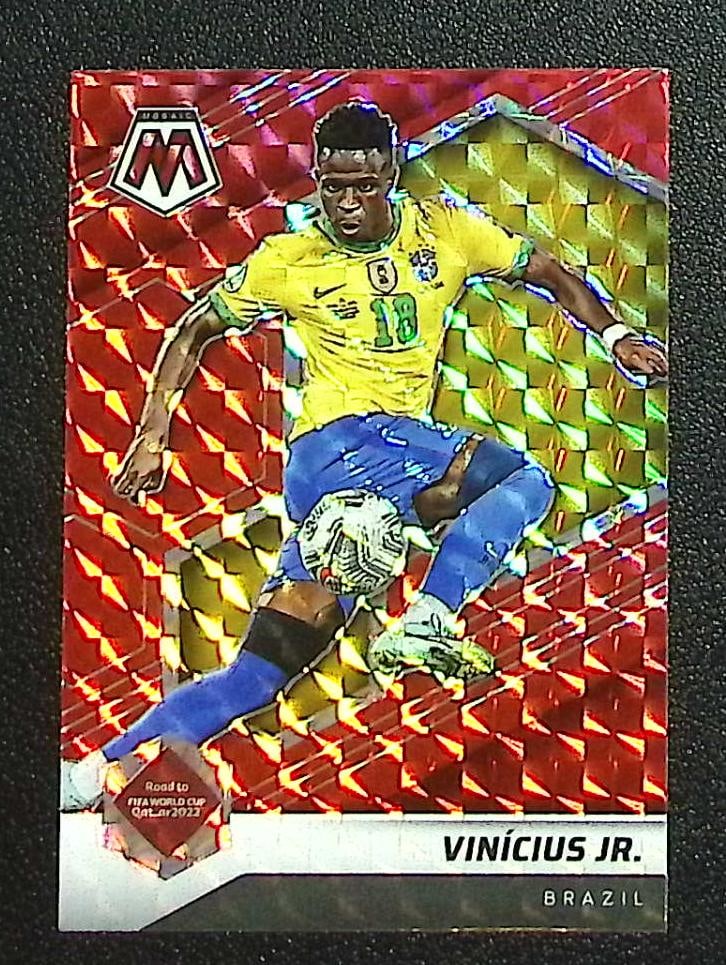 Vini Jr. Red Mosaic Prizm 2021-22 Mosaic FIFA Road To World Cup #163 Brazil (1 of 2)