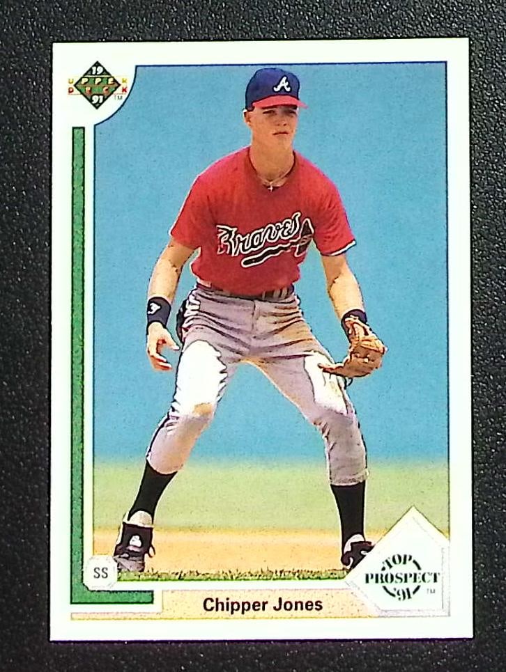 Chipper Jones Rookie Card Top Prospect 1991 Upper Deck #55 Atlanta Braves: Upper Deck Baseball MLB Trading & Sports Cards, Old Sports Cards for Sale Near Me, Auction Memorabilia Lots for Sale On Line, World Series & Hall of Fame Players
