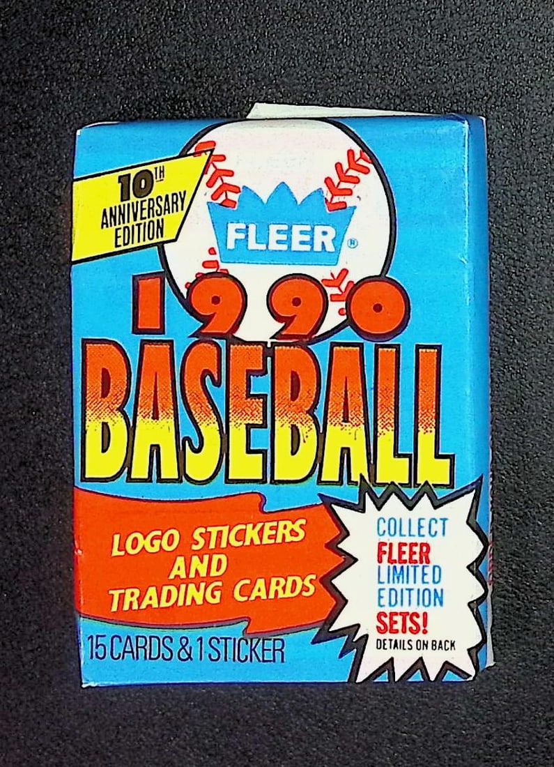 1990 Fleer Baseball Series 1 Retail Box Wax Pack Sports Cards MLB Trading Cards Rookie Cards (1 of 1)
