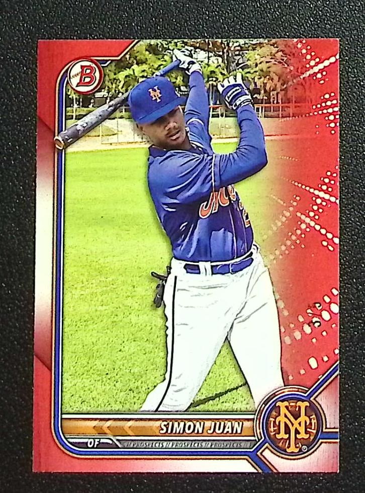 Simon Juan Prospects Red /5 2022 Bowman Draft #BD-52 New York Mets: Topps Baseball MLB Trading & Sports Cards, Sports Cards for Sale Near Me, World Series & Hall of Fame Players Memorabilia, Refractors, X-Fractors, Numbered, SP, SSP, Valuable Auction Memorabilia Lots 