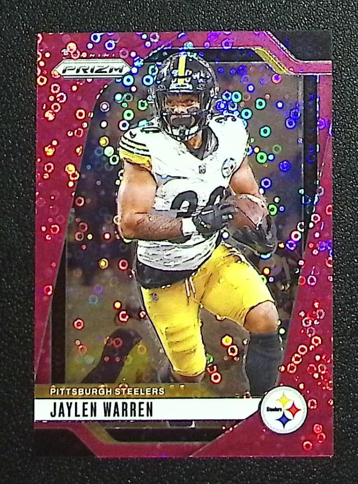 Jaylen Warren Pink No Huddle Prizm /25 2024 Panini Prizm #242 Pittsburgh Steelers (1 of 2)