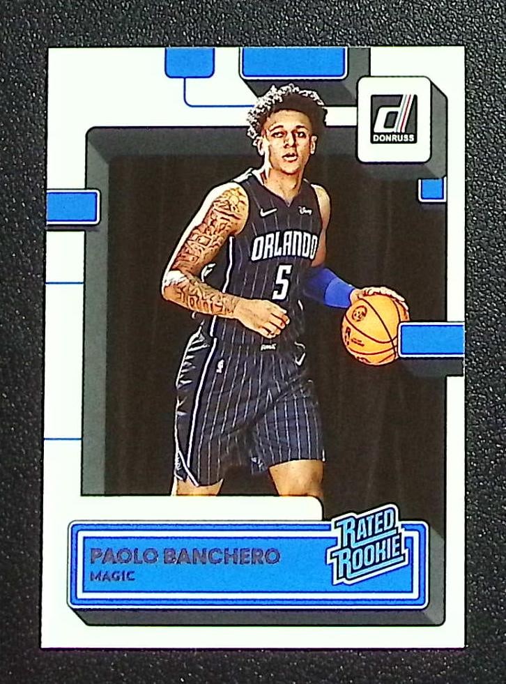 Paolo Banchero Rookie Card 2022-23 Donruss #201 Orlando Magic: Panini Select, Prizm, Mosaic, Contenders, Revolution, Phoenix, NBA Hoops, Rookie NFL Sports Trading Cards, Silver, SP, SSP, Wave Prizms, Numbered Cards, Basketball sports Cards for Sale Near Me, NBA C