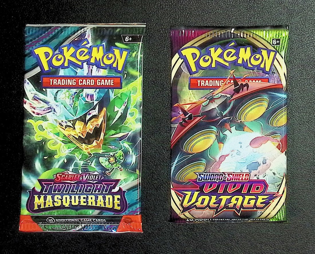 2 COUNT: 1 - Twilight Masquerade, & 1 - Vivid Voltage Booster Packs (1 of 1)