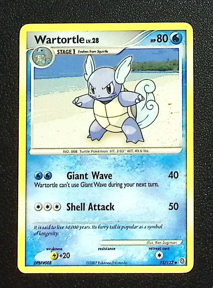 2007 Pokemon Diamond & Pearl Secret Wonders Wartortle #75: Pokemon Trading Card Game Cards, Charizard, Pikachu, Mewtwo, Reverse Holo, Holo Rare, Secret Rare Cards, Full Art Cards, Eevee, Ultra Rare Card, Illustration Rare, Special Illustration Rare SIR