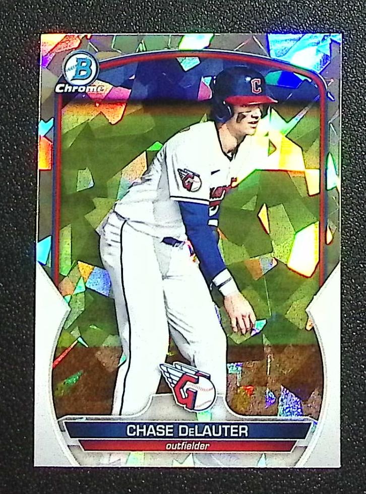 Chase DeLauter Prospects Atomic Refractor 2023 Bowman Chrome #BCP-103: Topps Baseball MLB Trading & Sports Cards, Sports Cards for Sale Near Me, World Series & Hall of Fame Players Memorabilia, Refractors, X-Fractors, Numbered, SP, SSP, Valuable Auction Memorabilia Lots 