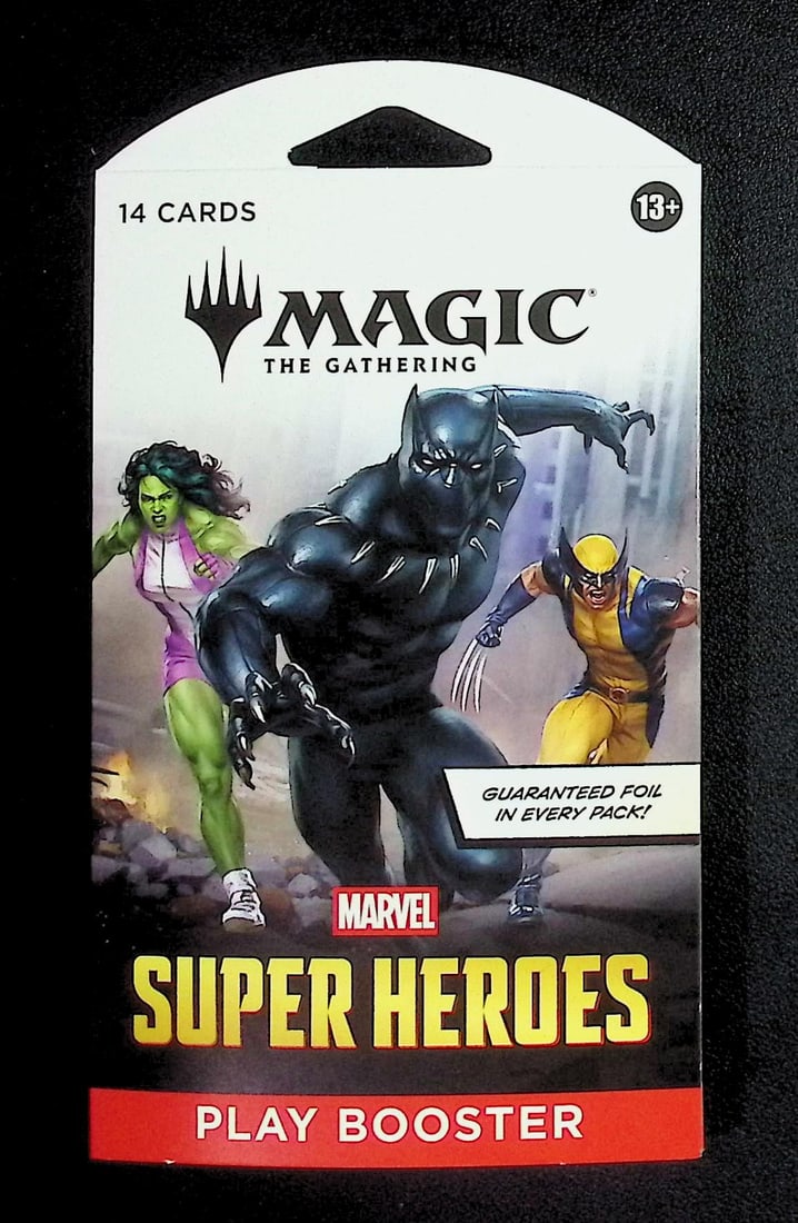 Marvel Super Heroes Magic the Gathering Play Booster Pack - Guaranteed foil in every pack. (1 of 2)