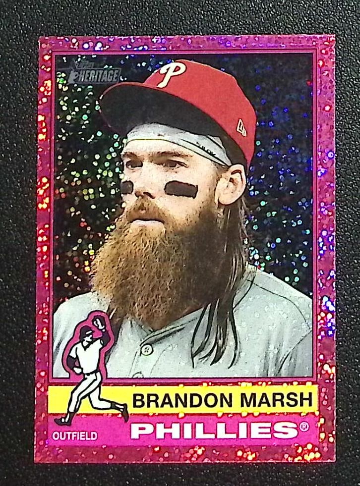 Brandon Marsh Pink Sparkle Refractor 2025 Topps Heritage #248 Phillies: Topps Baseball MLB Trading & Sports Cards, Sports Cards for Sale Near Me, World Series & Hall of Fame Players Memorabilia, Refractors, X-Fractors, Numbered, SP, SSP, Valuable Auction Memorabilia Lots 