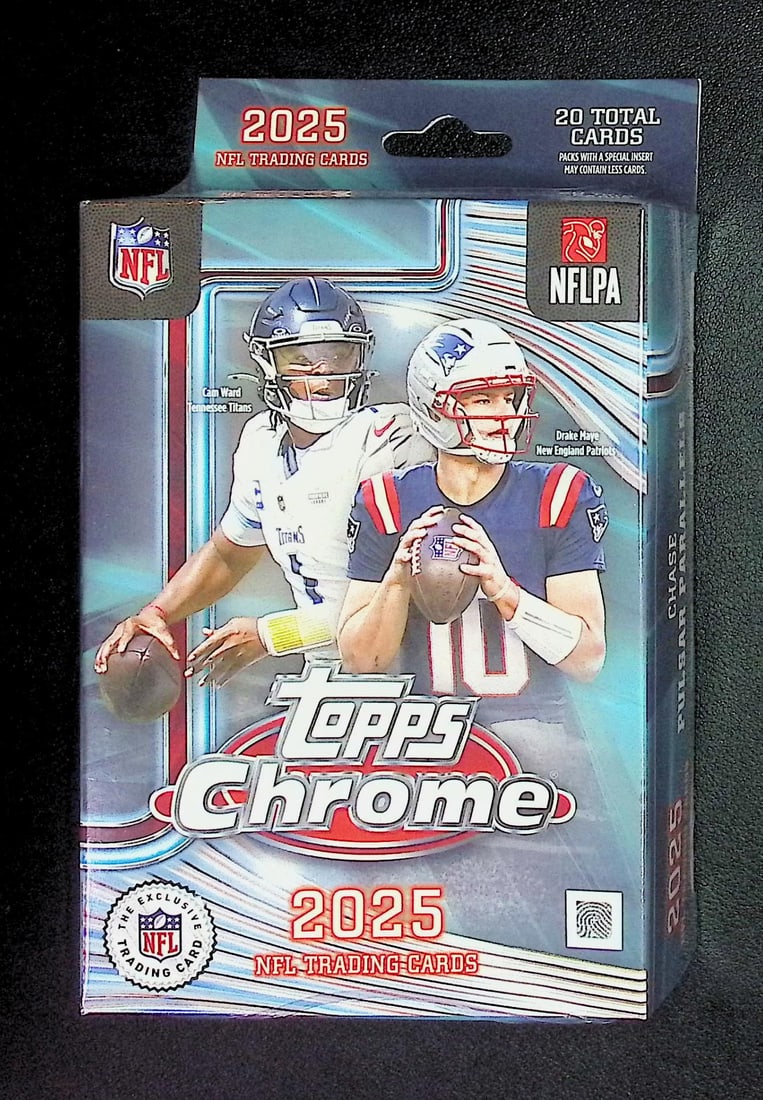 2025 Topps Chrome Football Hanger Box: Topps Football NFL Trading & Sports Cards, Refractors, Prism Refractors, X-Fractors, Sports Cards for Sale Near Me, Super Bowl & Hall of Fame Players, Autographs, SP, SSP, Valuable Auction Memorabilia
