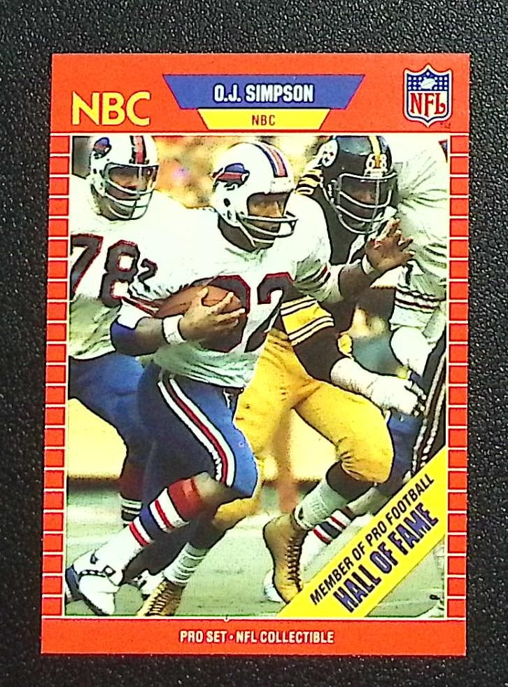Oj Simpson 1989 Pro Set #29: Pro Set Vintage Football NFL Trading Cards, Old Sports Cards for Sale Near Me, Hall of Fame & Super Bowl Player Cards, Auction Memorabilia Lots for Sale on Line