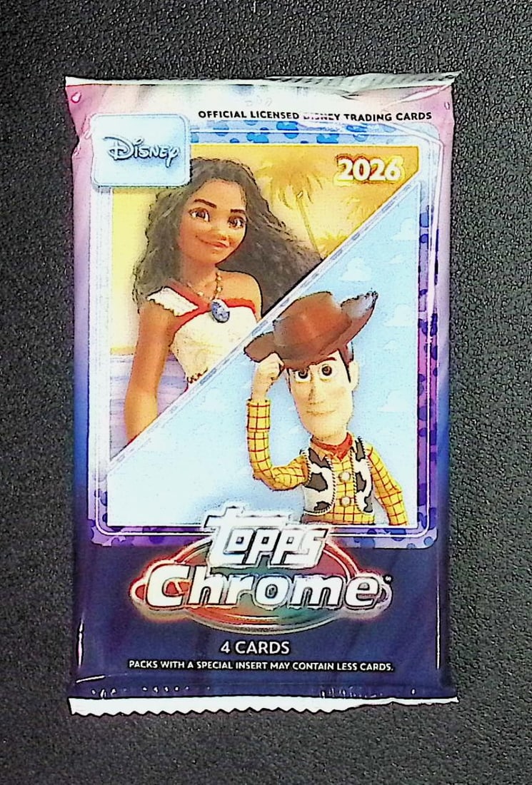 2026 Topps Disney Chrome Blaster Box Pack: Disney Topps Trading Cards of Movies & Television Shows, Refractors, Ray Waves, Numbered Rare Cards. Darth Vader, Luke Skywalker, Princess Leia, Mandalorian, Yoda, Grogu, Han Solo, Rebellion, Imperial