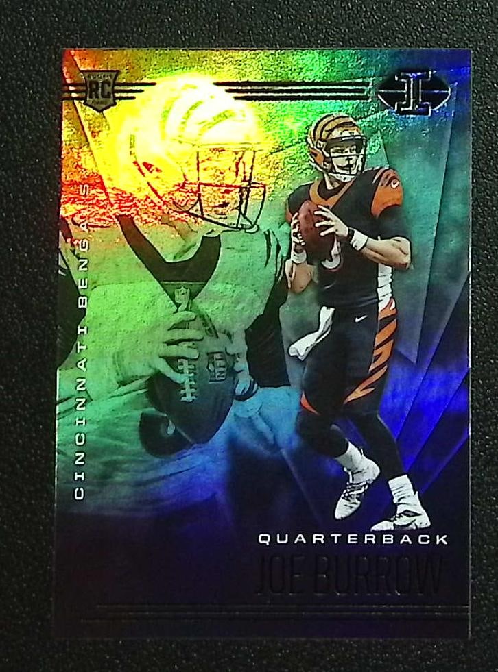 Joe Burrow Rookie Card 2020 Panini Illusions #5 Cincinnati Bengals: Panini Select, Prizm, Mosaic, Contenders, Zenith, Phoenix, Illusions, Absolute, Rookie NFL Sports Trading Cards, SP, SSP, Cards, Football Cards for Sale Near Me, Superbowl & Hall of Fame Player Cards,