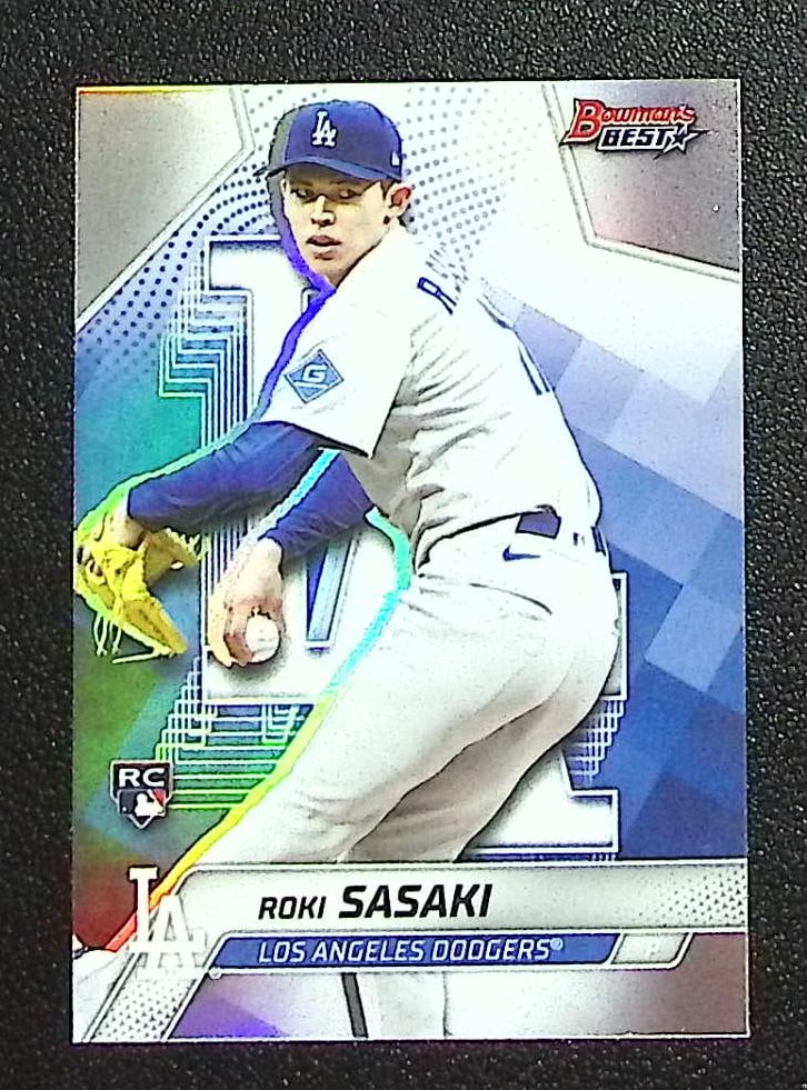 Roki Sasaki Rookie Card Refractor 2025 Bowman's Best #18 Los Angeles Dodgers: Topps Baseball MLB Trading & Sports Cards, Sports Cards for Sale Near Me, World Series & Hall of Fame Players Memorabilia, Refractors, X-Fractors, Numbered, SP, SSP, Valuable Auction Memorabilia Lots 