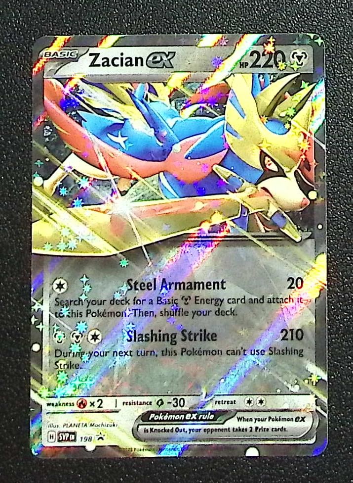 Pokemon Scarlet & Violet Promo Zacian Ex #198: Pokemon Trading Card Game Cards, Charizard, Pikachu, Mewtwo, Reverse Holo, Holo Rare, Secret Rare Cards, Full Art Cards, Eevee, Ultra Rare Card, Illustration Rare, Special Illustration Rare SIR