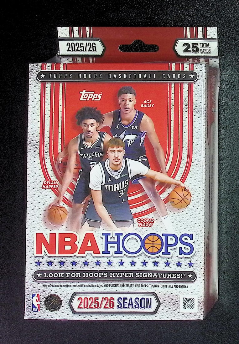2025 Topps NBA Hoops Basketball HANGER BOX: Cooper Flagg & Kon Kneuppel Rookie Cards (1 of 1)
