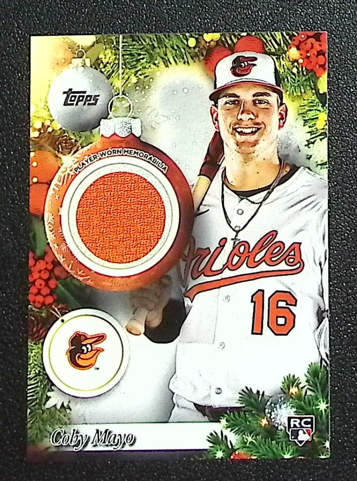 Coby Mayo Rookie Card Patch 2025 Topps Holiday #PR-CM Baltimore Orioles: Topps Baseball MLB Trading & Sports Cards, Sports Cards for Sale Near Me, World Series & Hall of Fame Players Memorabilia, Refractors, X-Fractors, Numbered, SP, SSP, Valuable Auction Memorabilia Lots 