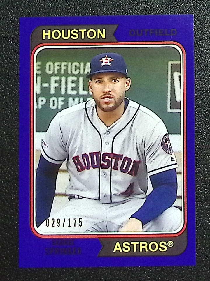 George Springer Purple /175 2020 Topps Archives #154: Topps Baseball MLB Trading & Sports Cards, Sports Cards for Sale Near Me, World Series & Hall of Fame Players Memorabilia, Refractors, X-Fractors, Numbered, SP, SSP, Valuable Auction Memorabilia Lots 