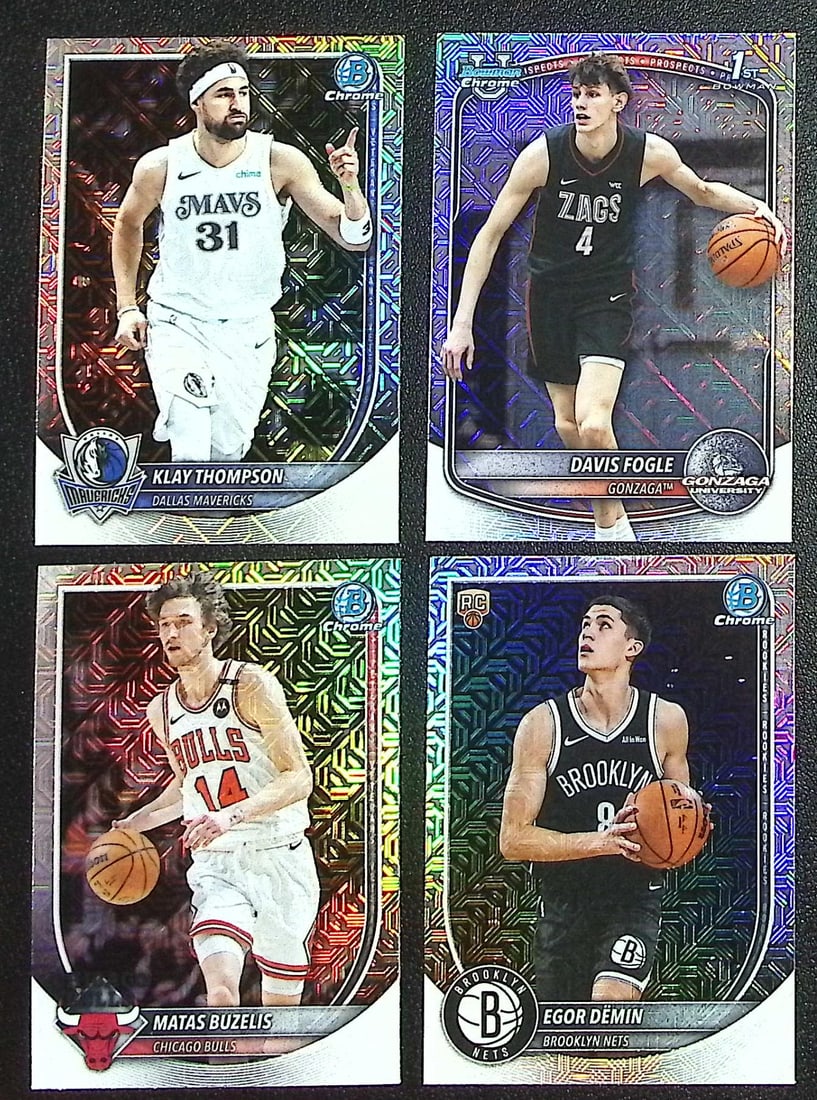 Lot of 4 2025-26 Bowman Chrome Basketball Mojo Refractors. All Different, See Pics (1 of 2)