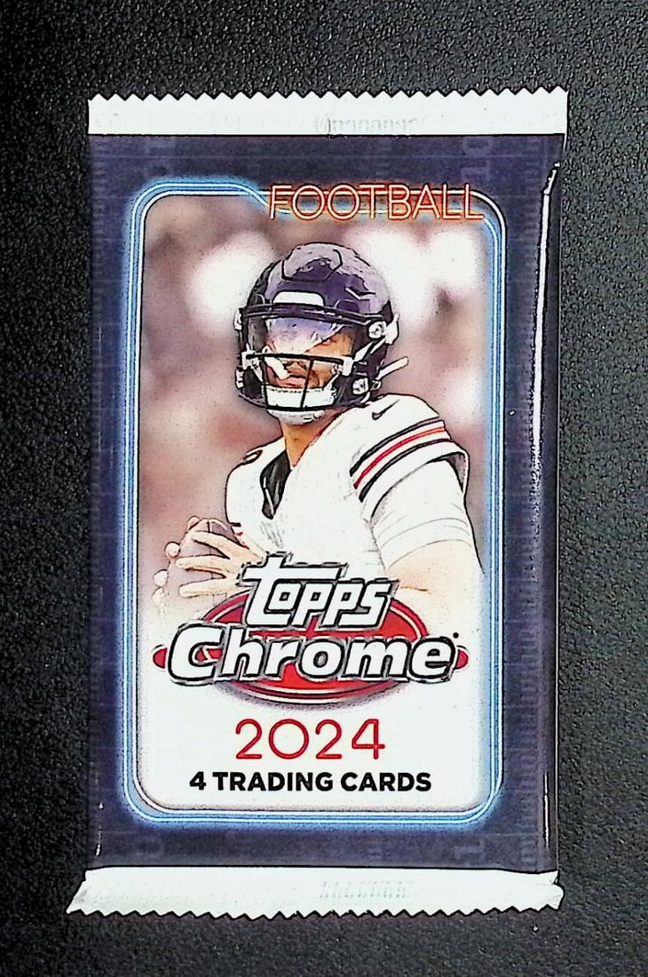 2024 Topps Chrome Football Cards BLASTER Box Pack Drake Maye, Jayden Daniels Rookie Card (1 of 1)