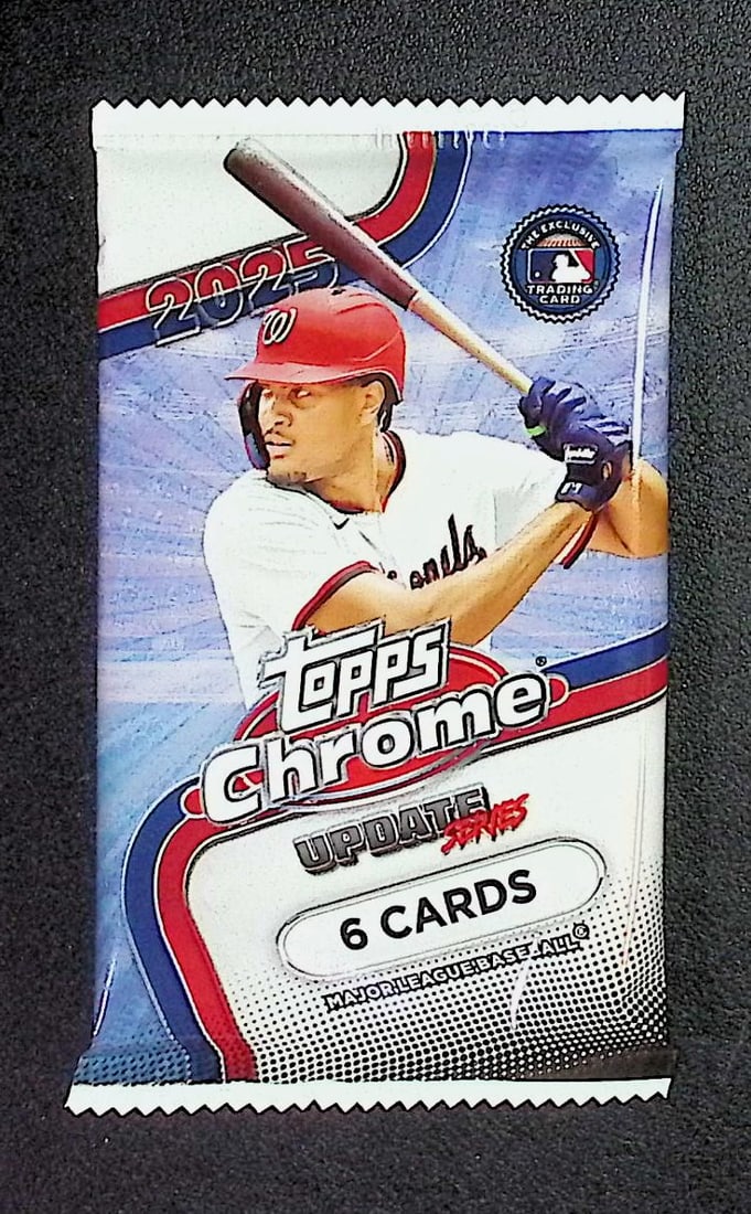 2025 Topps Chrome Update Series Baseball Cards MEGA BOX PACK Sports Cards James Wood Rookie Card: Factory Sealed Topps Baseball MLB Trading & Sports Cards, Rookie Cards in this set are James Wood, Dylan Crews, Speckled, SP, SSP, Variations, Autographs, Chrome, Refractors, Sports Cards for Sale Nea