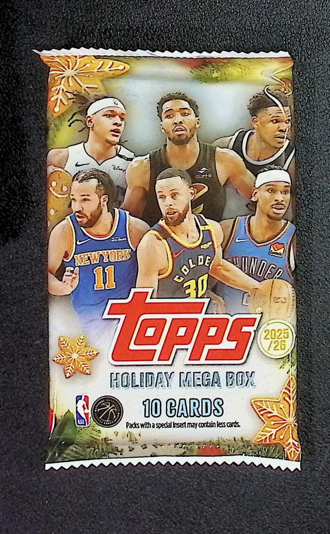 2025-26 Topps Basketball Card HOLIDAY MEGA BOX PACK - RC'S: Cooper Flagg, Kon Kneuppel, VJ Edgecombe (1 of 1)