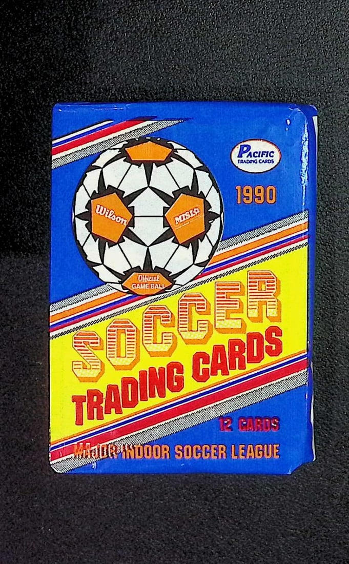 1990 Pacific (MISL) Major Inddor Soccer League Vintage Retail Box Wax Pack: Pacific Soccer MISL Major Indoor Soccer League Trading & Sports Cards, Sports Cards for Sale Near Me, World Cup & Hall of Fame Players Memorabilia, Valuable Auction Memorabilia Lots Sold On Line